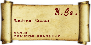 Machner Csaba névjegykártya