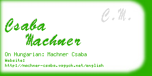 csaba machner business card